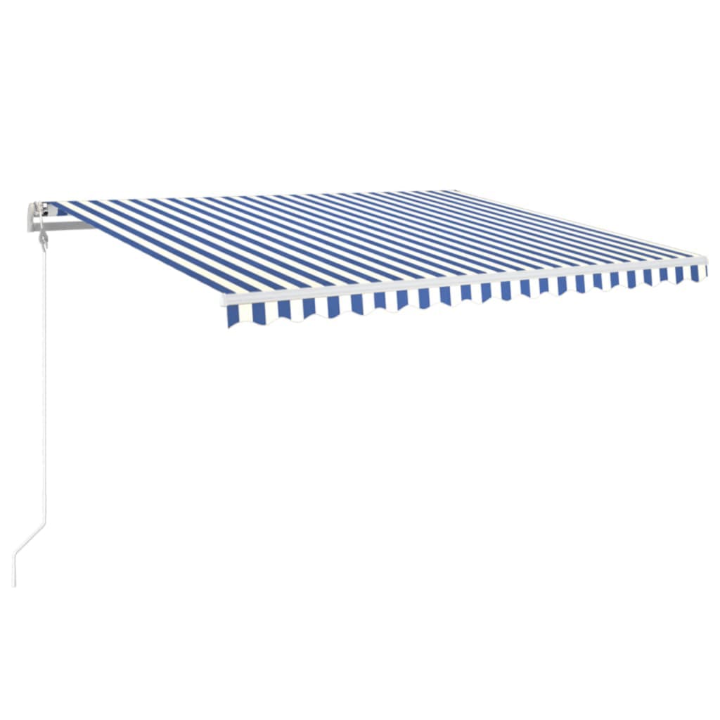 Toldo retrátil automático 450x350 cm azul e branco