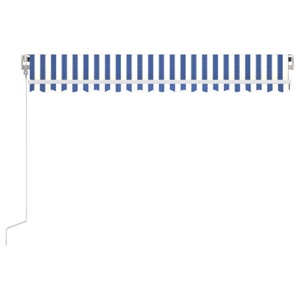 Toldo retrátil automático 450x350 cm azul e branco