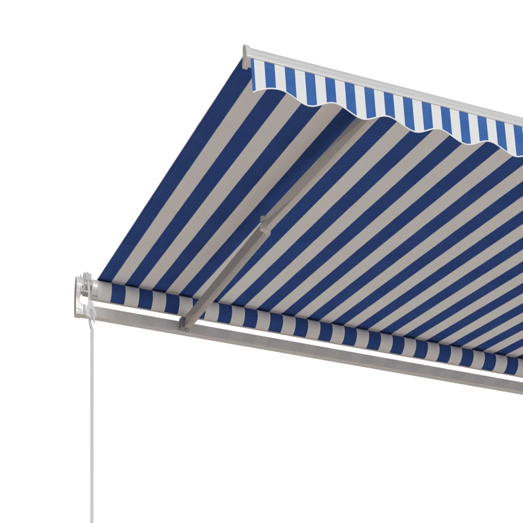 Toldo retrátil automático 450x350 cm azul e branco