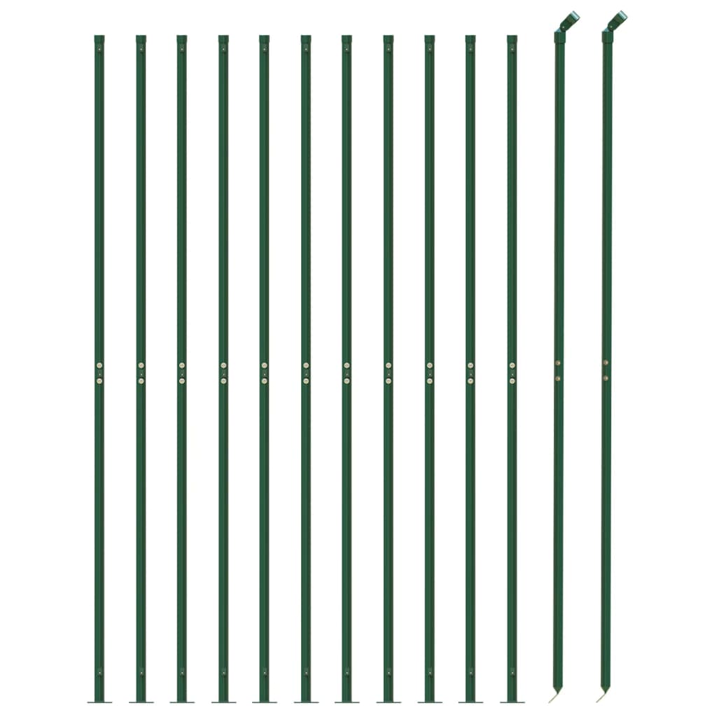 Cerca de malha de arame com flange 1,4x25 m verde
