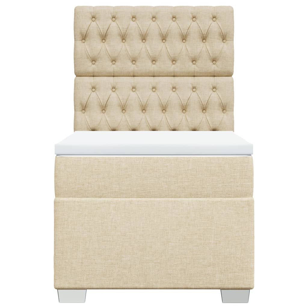 Cama com molas/colchão 100x200 cm tecido cor creme
