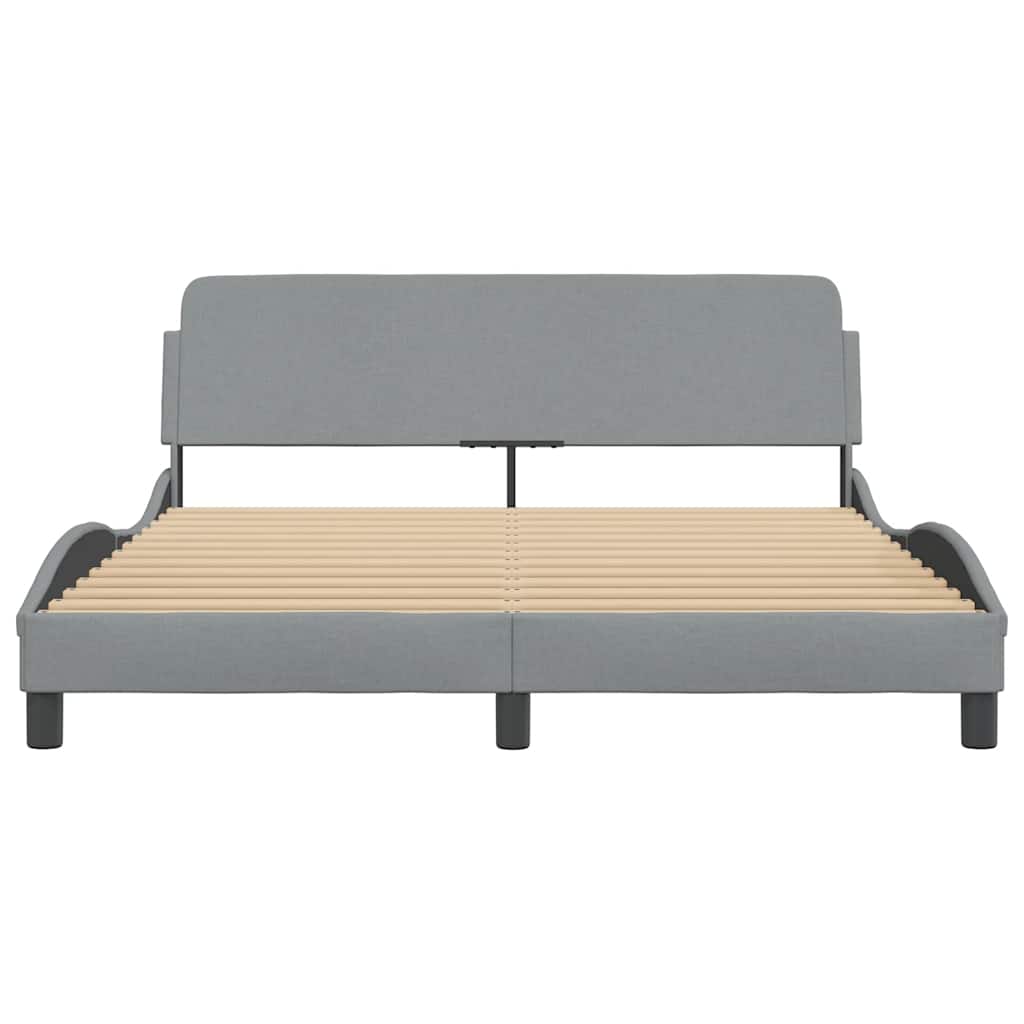 Estrutura de cama dover 152x203 cm tecido cinzento-claro