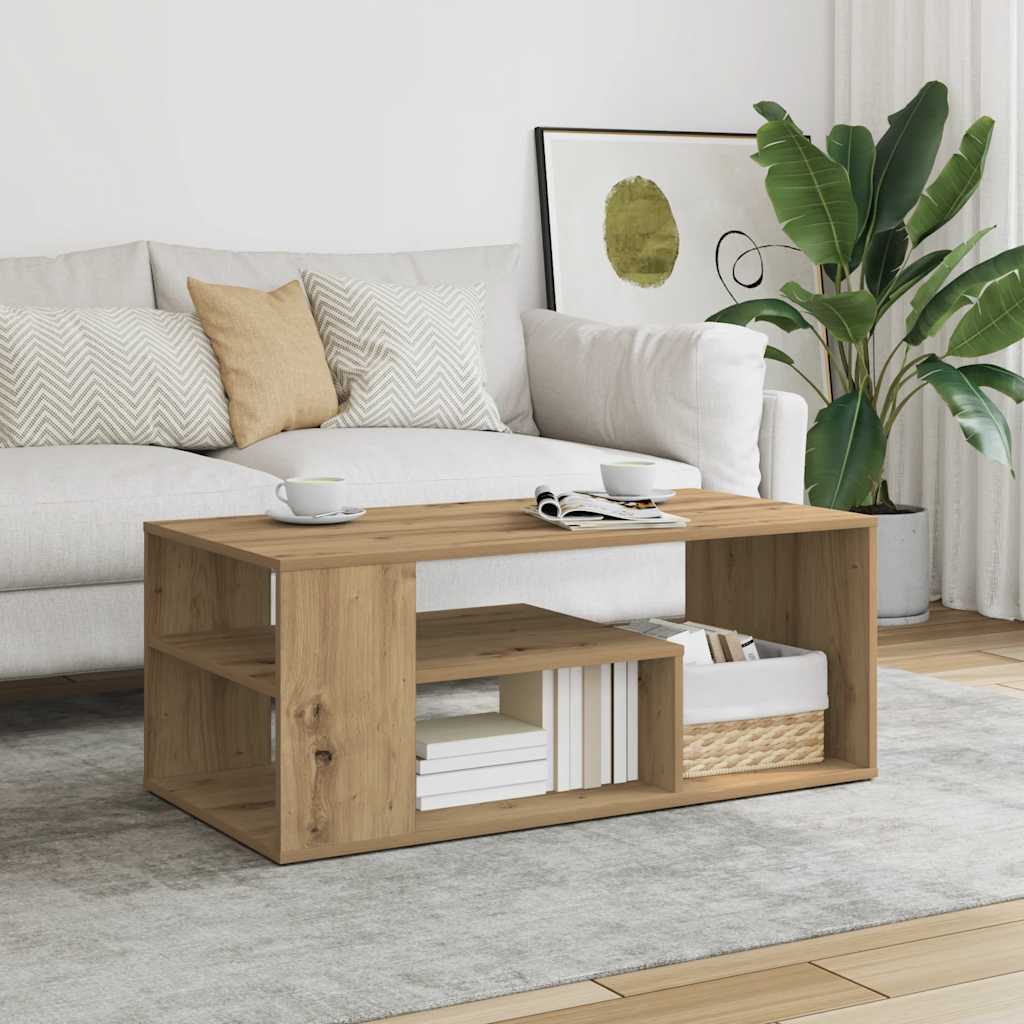 Mesa de centro em carvalho artesanal 100x50x40 cm