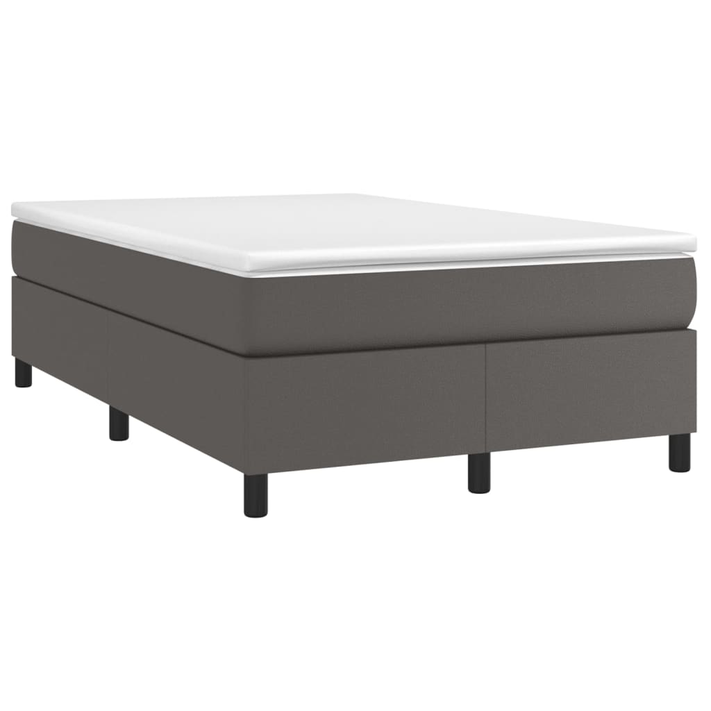 Estrutura de cama com molas 120x200 cm couro artificial cinzento