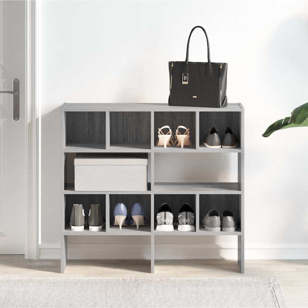 Sapateiras 2 pcs empilháveis 89,5x30x40 cm cinzento sonoma