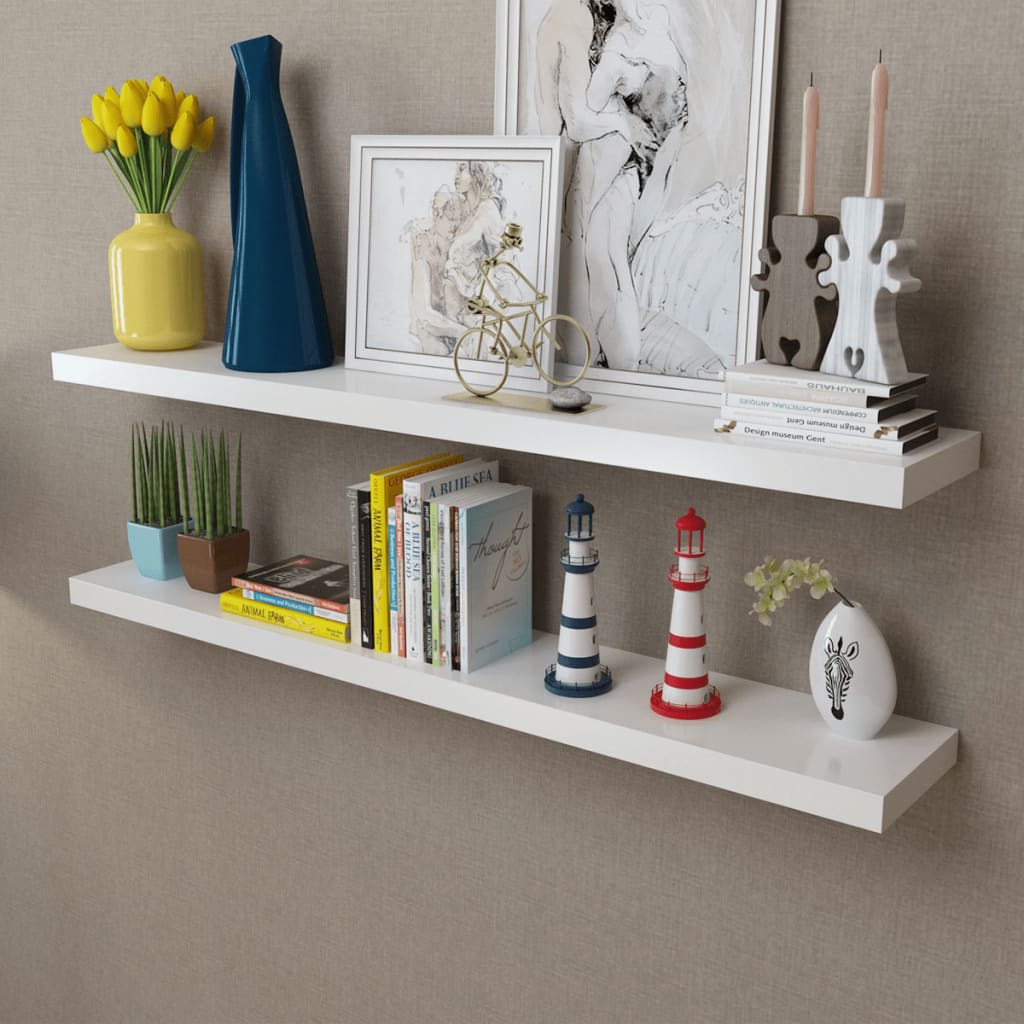 Prateleiras de parede para livros/dvd MDF branco