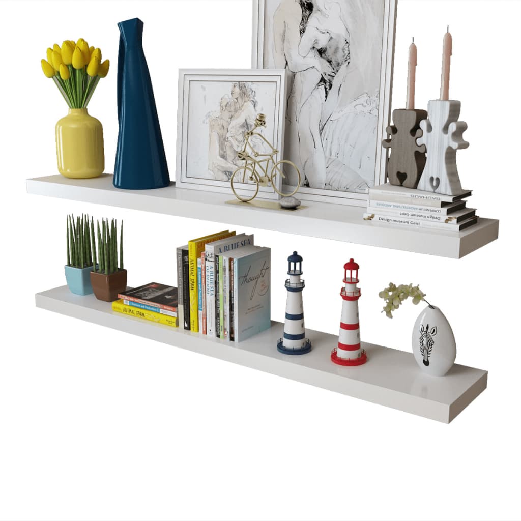 Prateleiras de parede para livros/dvd MDF branco