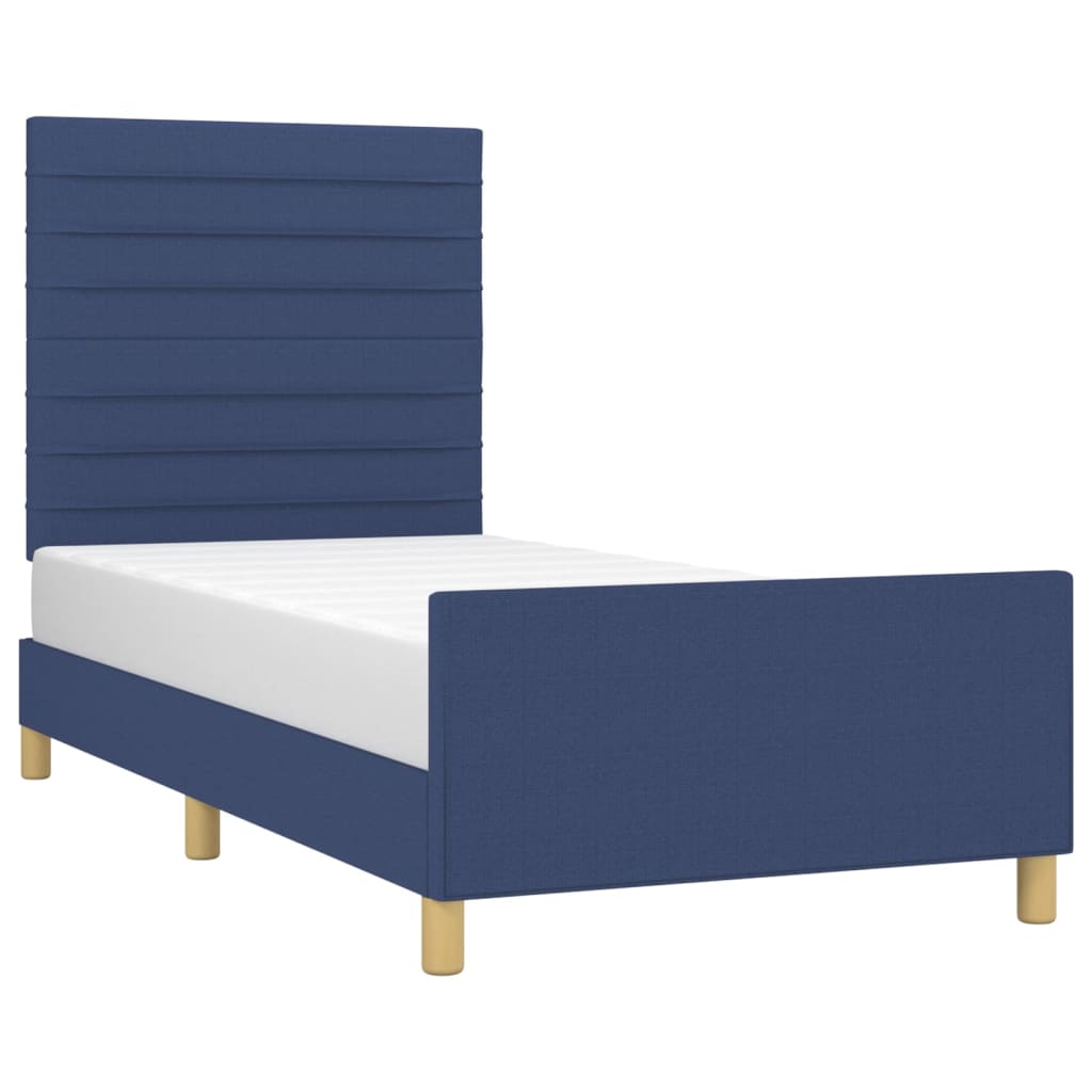 Estrutura de cama sem colchão 90x200 cm tecido azul