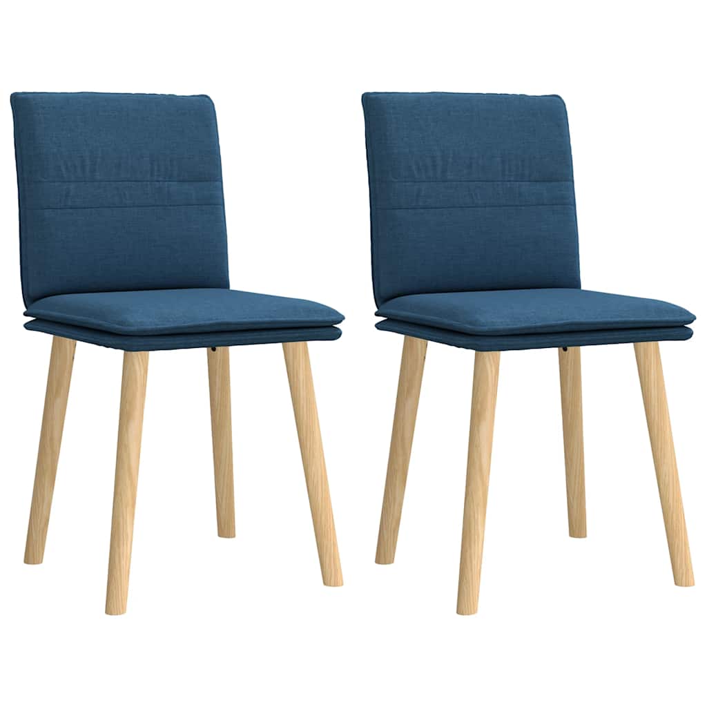 Cadeiras de jantar 2 pcs tecido azul