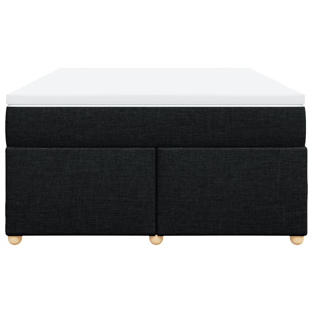 Cama com molas/colchão 140x190 cm tecido preto