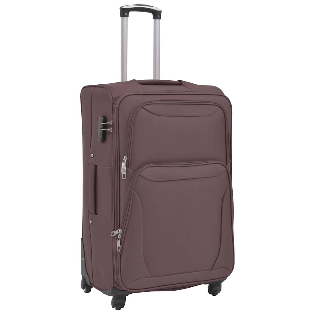 Conjunto de tróleis em estojo mole 3 pcs café