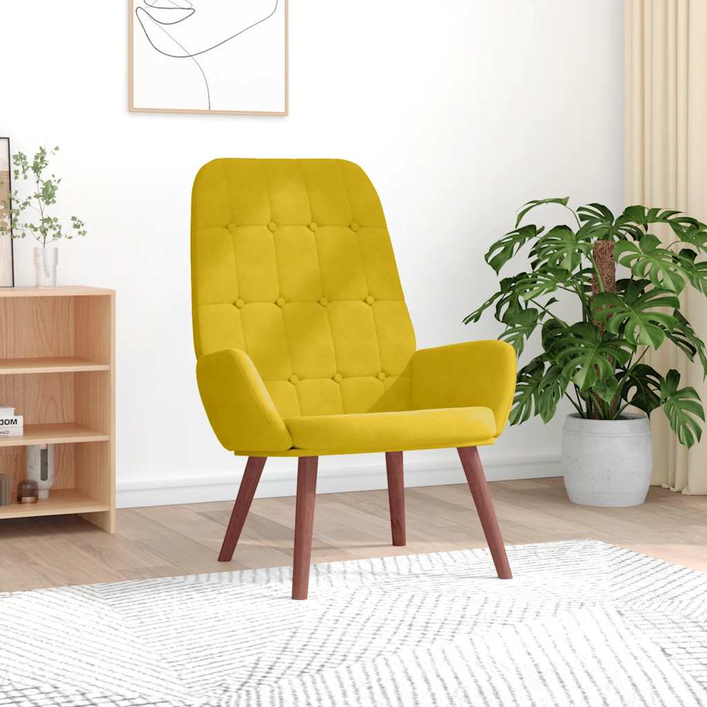Cadeira de descanso veludo amarelo