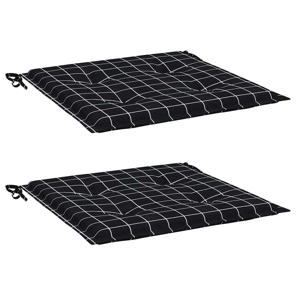 Almofadões p/ cadeira 2pcs 40x40x4cm tecido xadrez preto