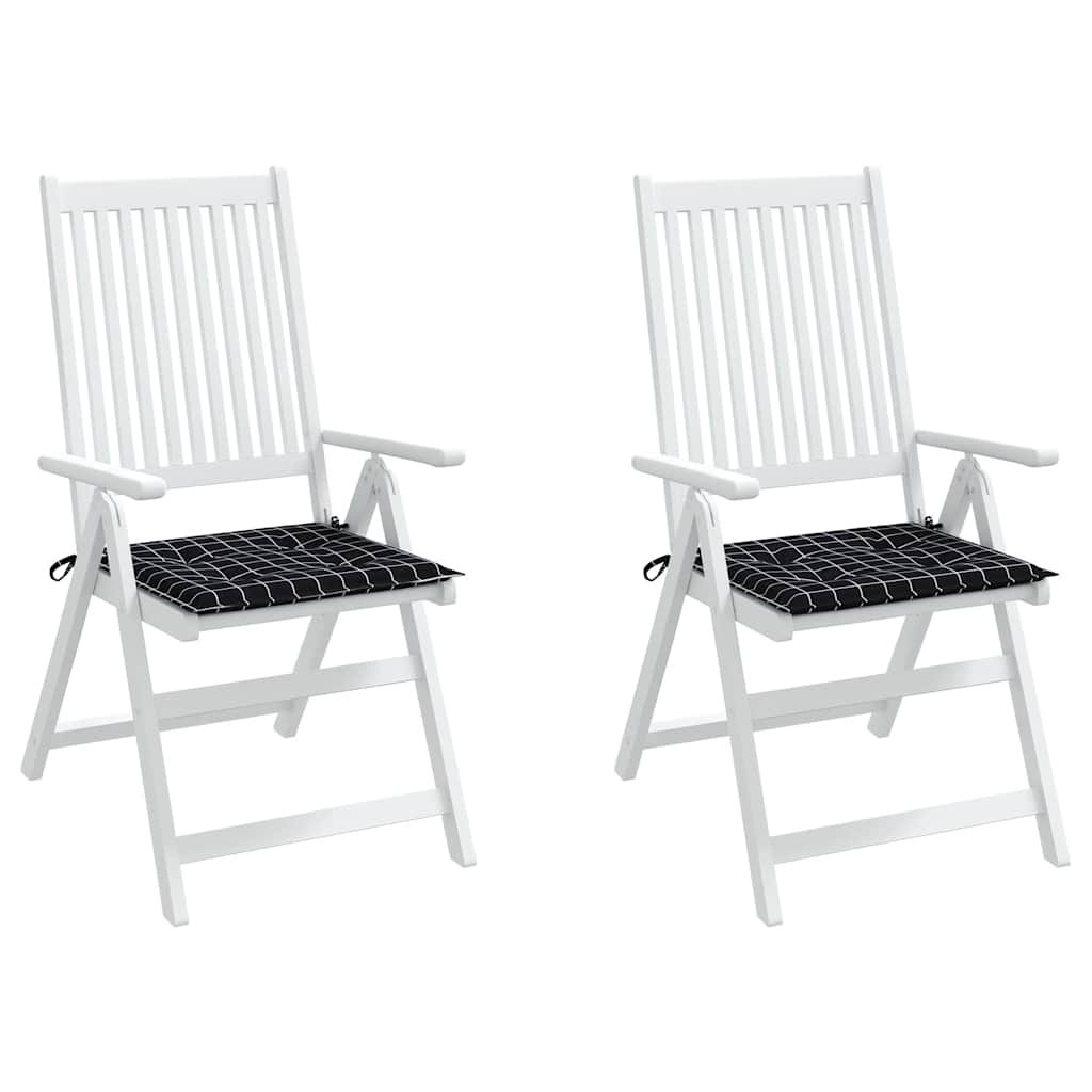 Almofadões p/ cadeira 2pcs 40x40x4cm tecido xadrez preto