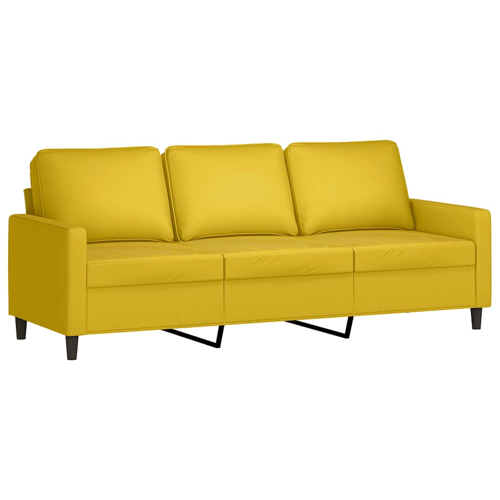 2 Pcs conjunto de sofás com almofadões veludo amarelo