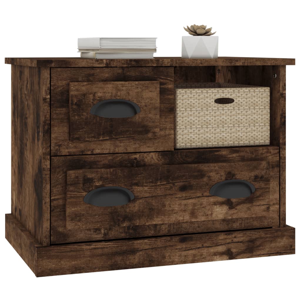Mesa de cabeceira 60x39x45 cm cor carvalho fumado