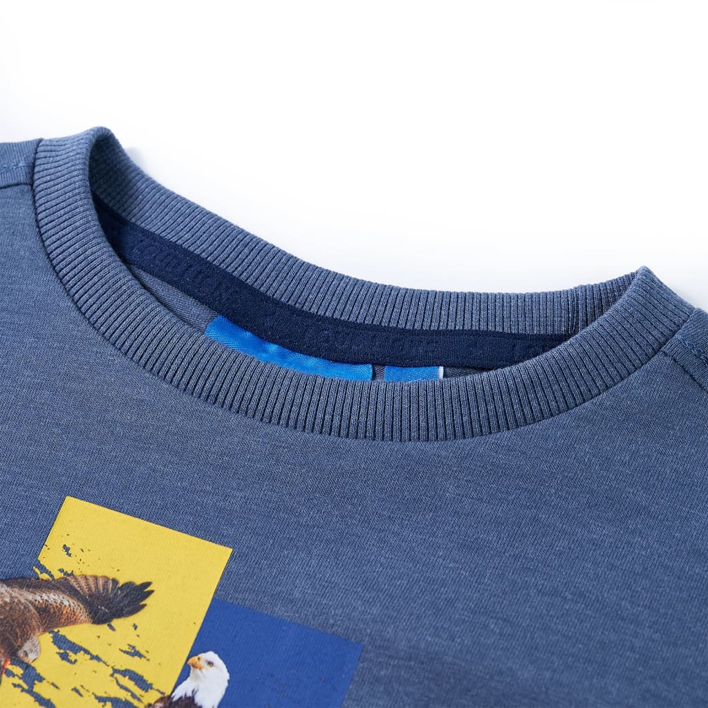 T-shirt de manga comprida para criança azul mesclado 116
