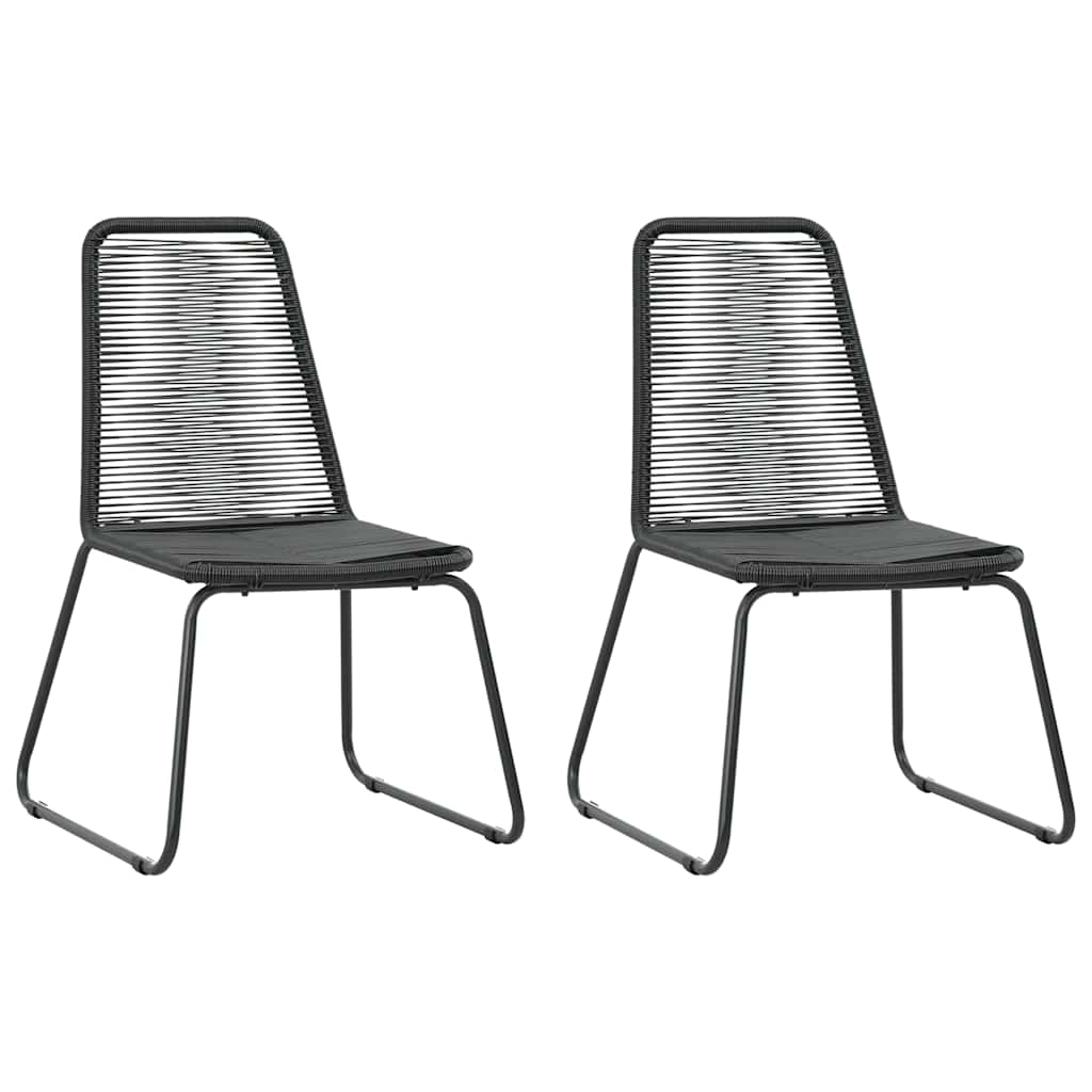 3 Pcs conjunto de jantar p/ jardim vime de PVC preto e castanho