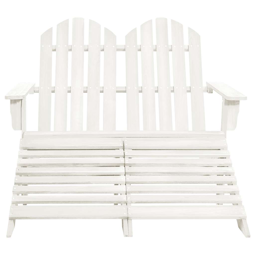 Cadeira de jardim & otomano adirondack 2 lugares abeto branco