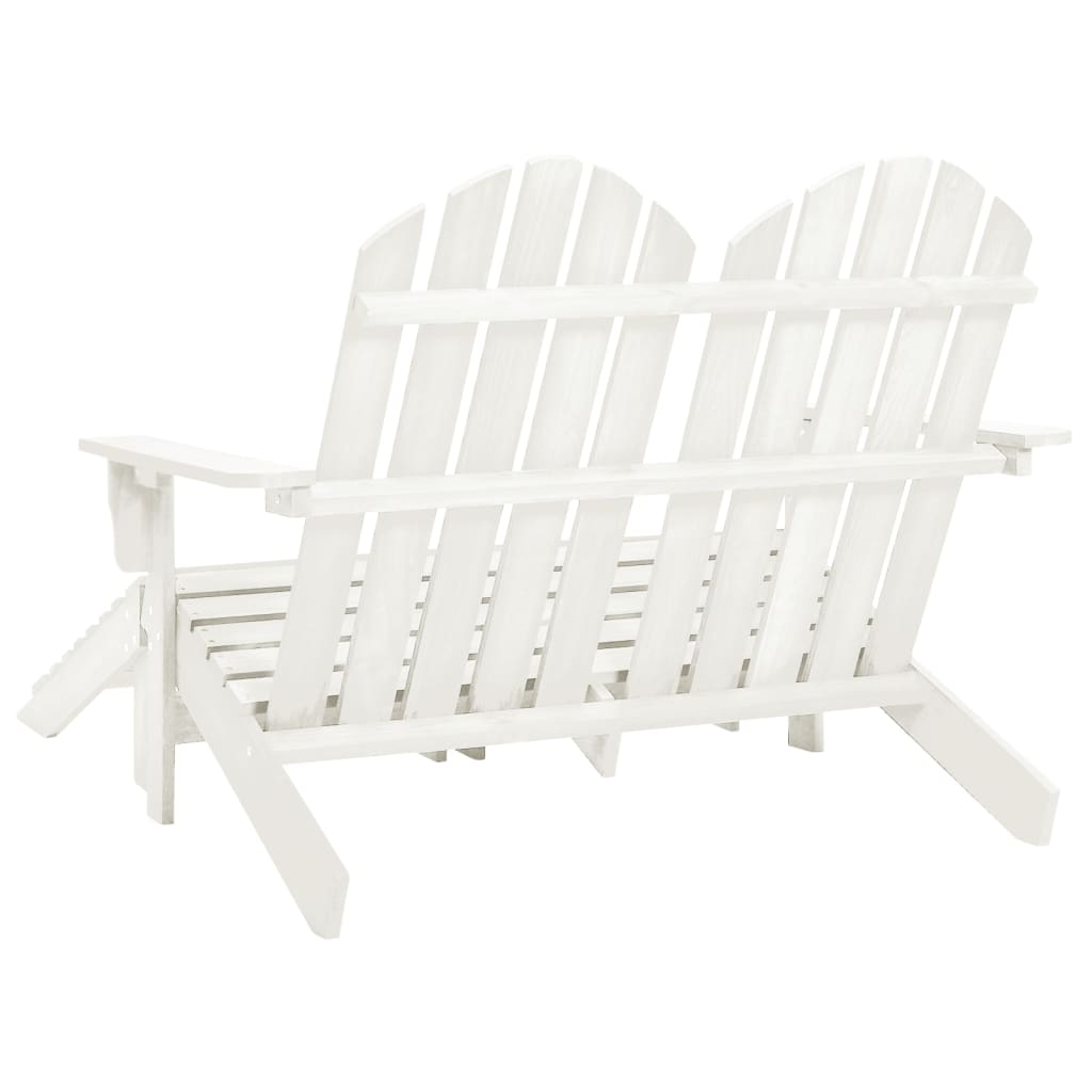 Cadeira de jardim & otomano adirondack 2 lugares abeto branco