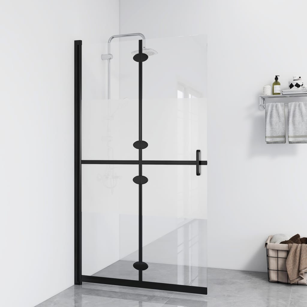 Divisória chuveiro dobrável 120x190 cm meio vidro fosco esg
