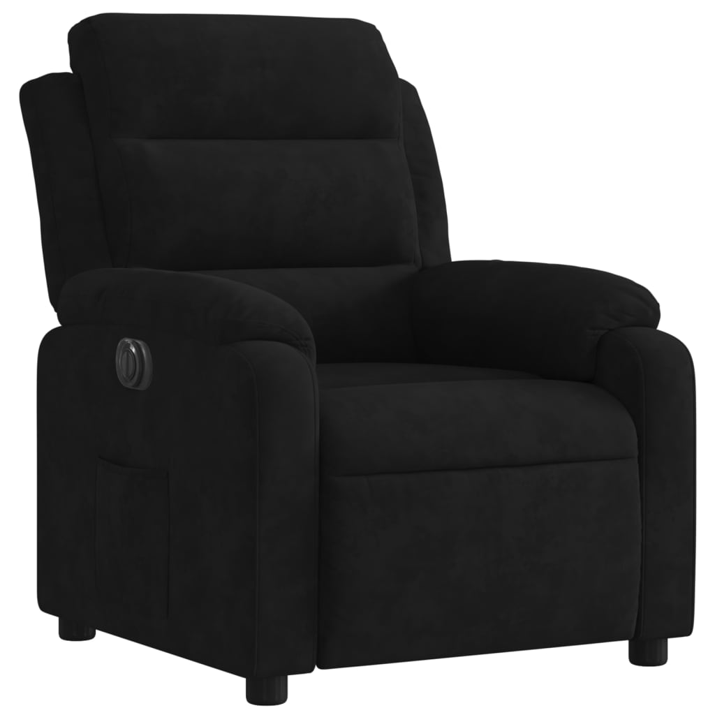 Poltrona de massagens reclinável veludo preto