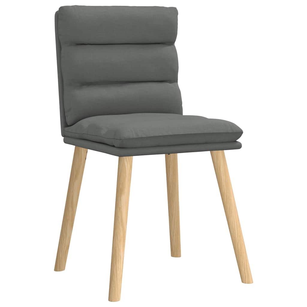 Cadeiras de jantar 6 pcs tecido cinzento-escuro