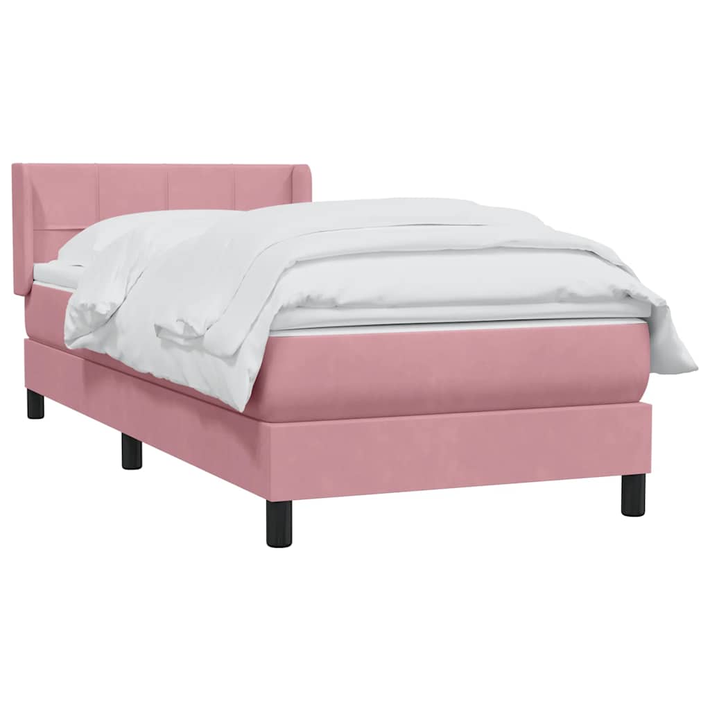 Cama com molas/colchão 80x220 cm veludo rosa