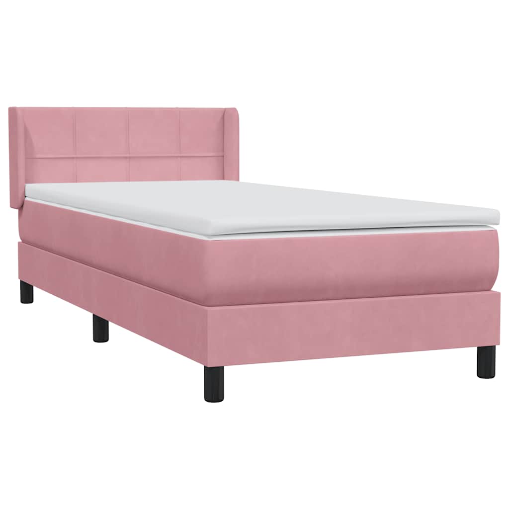 Cama com molas/colchão 80x220 cm veludo rosa