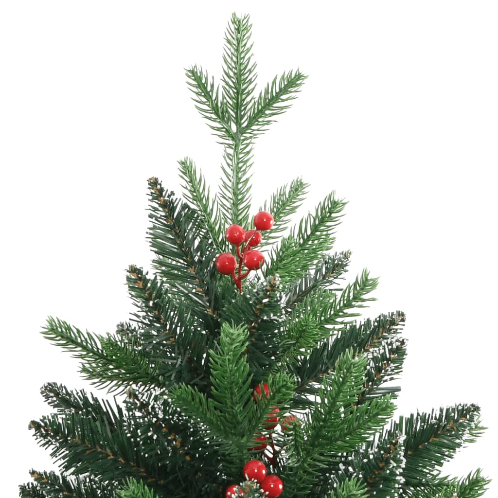 Árvore de natal artificial articulada c/ bagas vermelhas 210 cm
