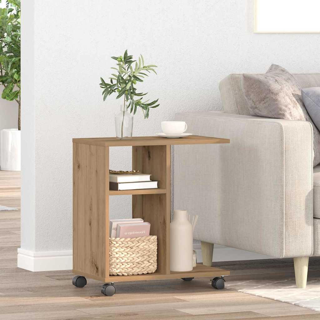 Mesa lateral carvalho artisiano 50 x 30 x 55 cm