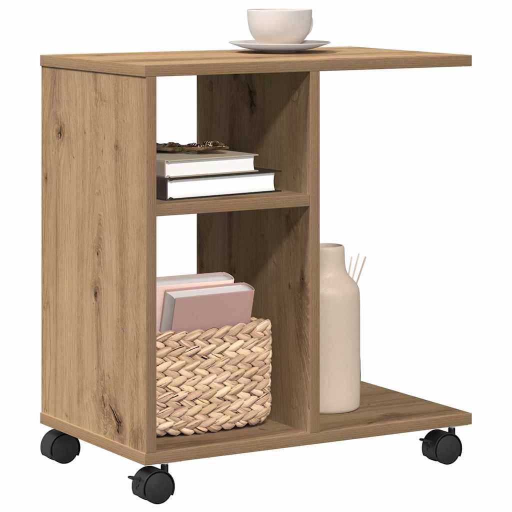 Mesa lateral carvalho artisiano 50 x 30 x 55 cm