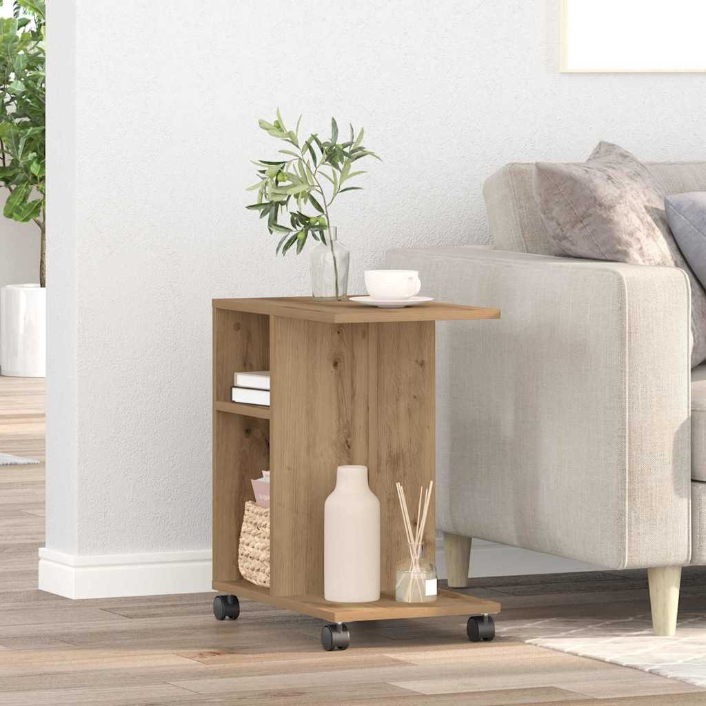 Mesa lateral carvalho artisiano 50 x 30 x 55 cm