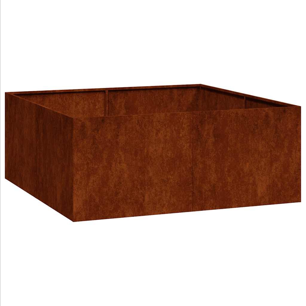 Floreira enferrujada 100x100x40 cm aço resistente