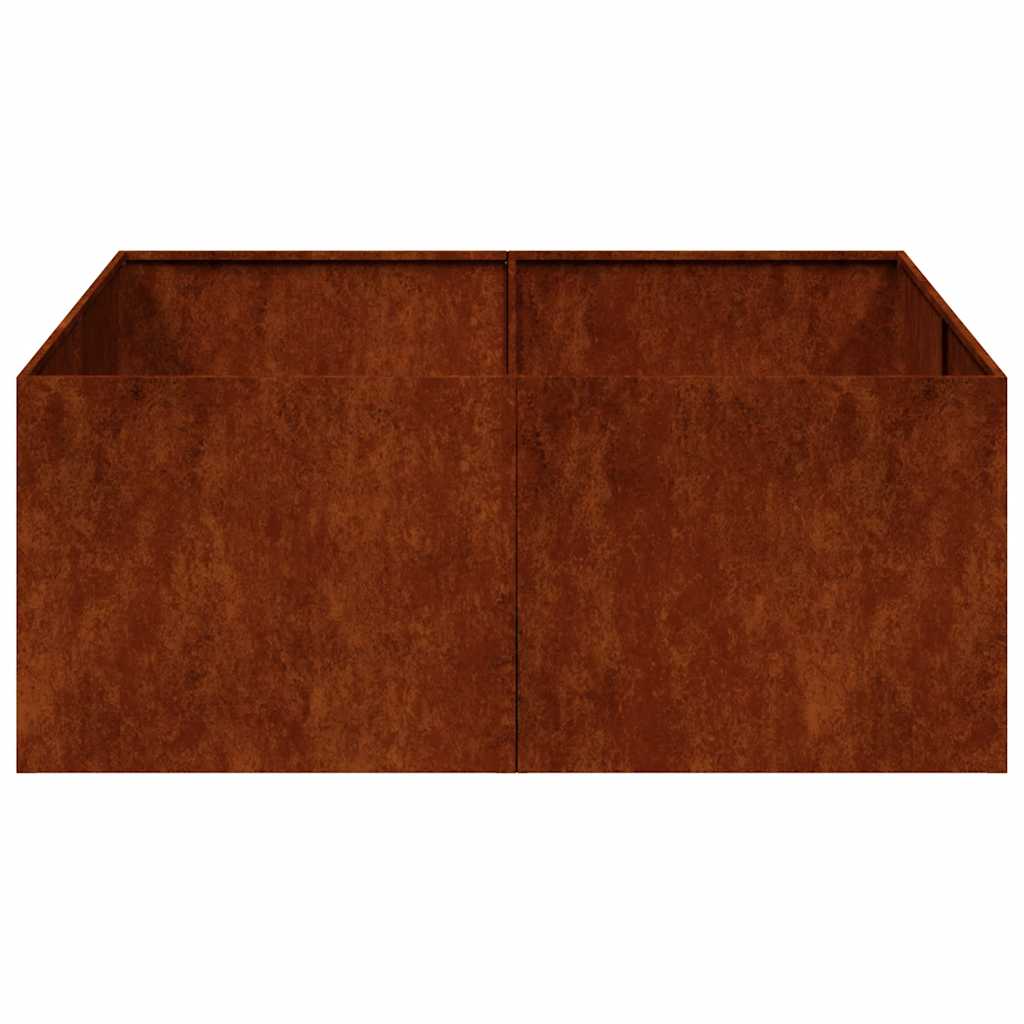Floreira enferrujada 100x100x40 cm aço resistente