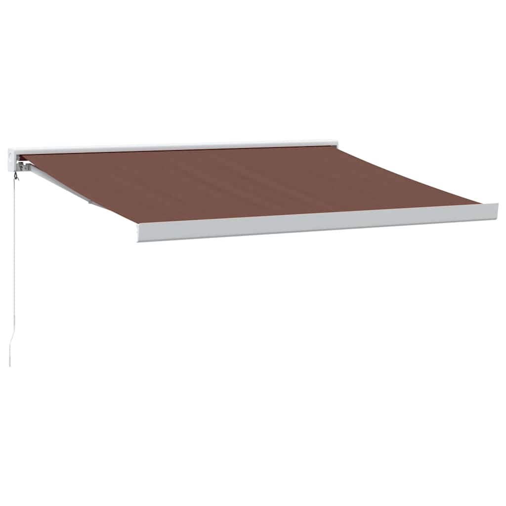 Toldo retrátil manual 350x250 cm castanho