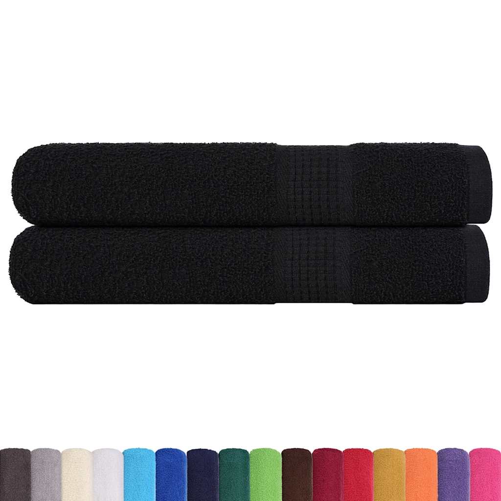 Toalhas de sauna frogn 2 pcs 80x200 cm 360 g/m² preto