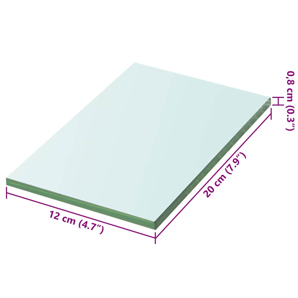 Prateleiras 2 pcs 20x12 cm vidro transparente