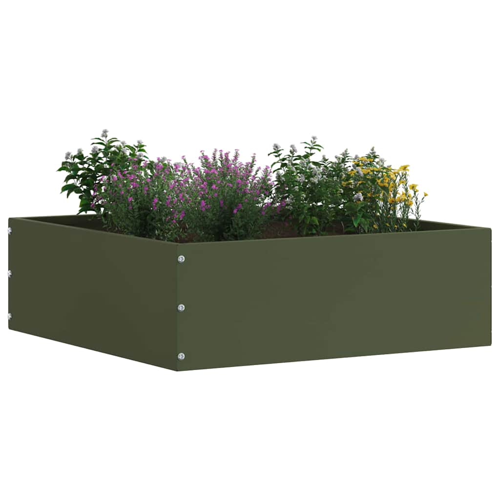 Acabamento para gramado verde oliva 40 x 40 x 13 cm aço