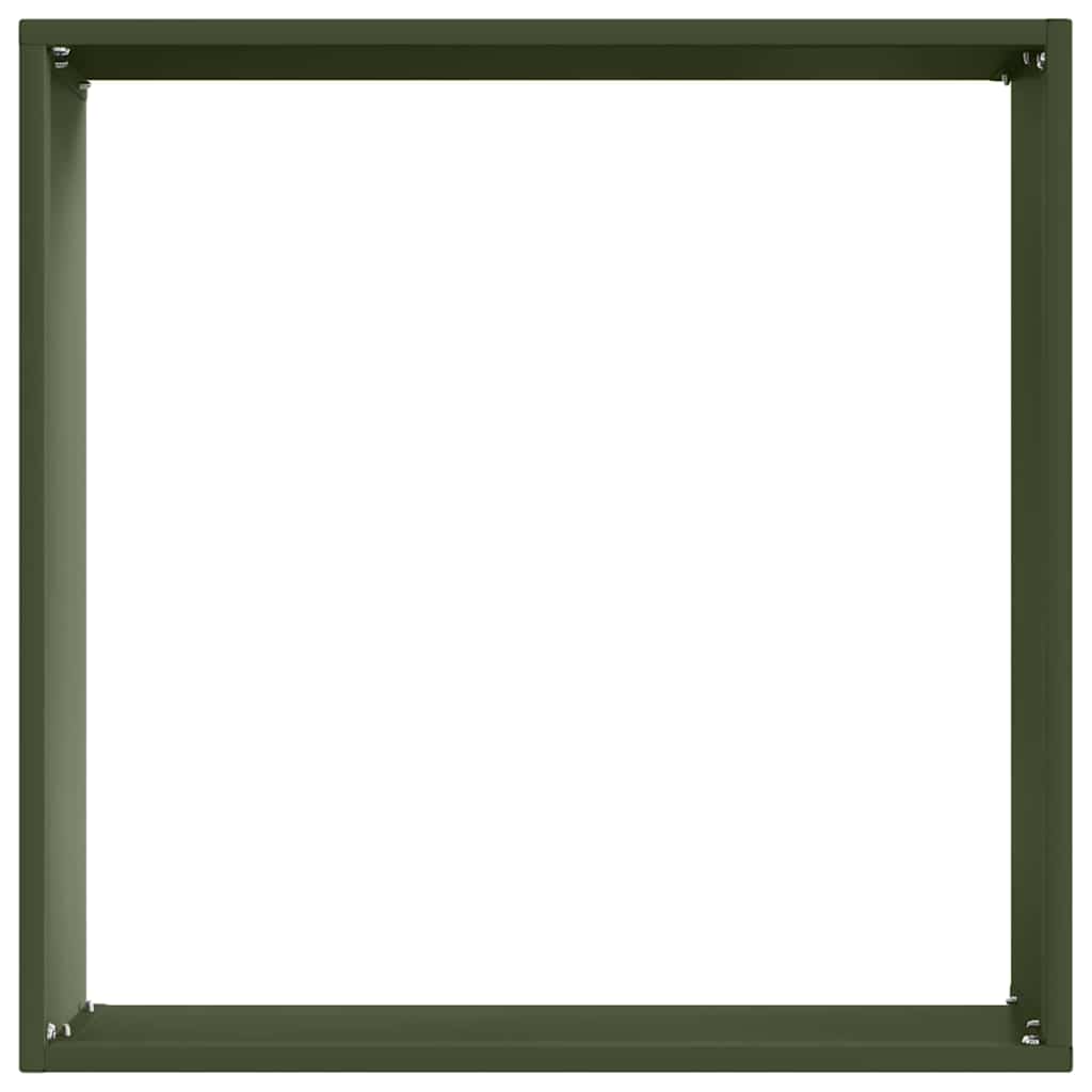 Acabamento para gramado verde oliva 40 x 40 x 13 cm aço