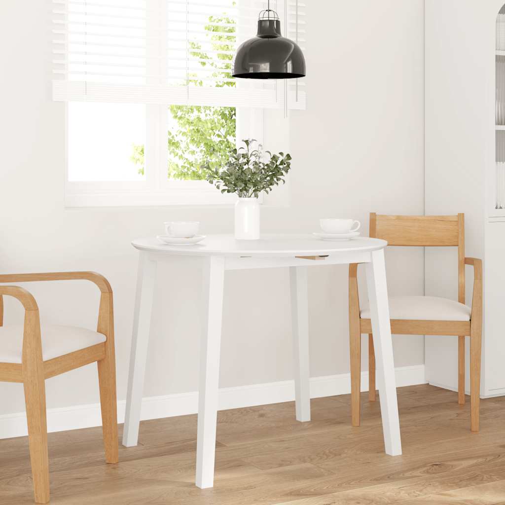 Mesa de jantar madeira seringueira maciça branco