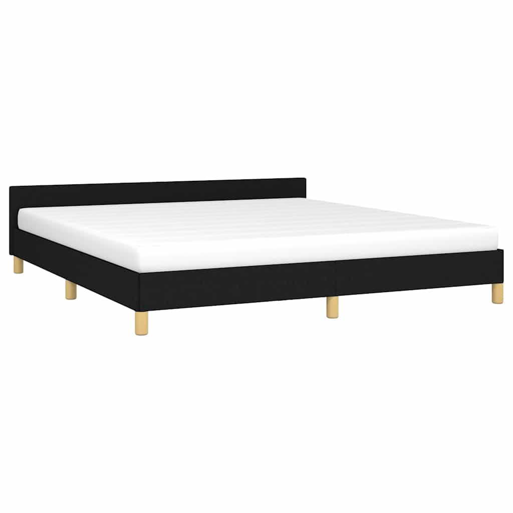 Estrutura de cama sem colchão 160x200 cm tecido preto
