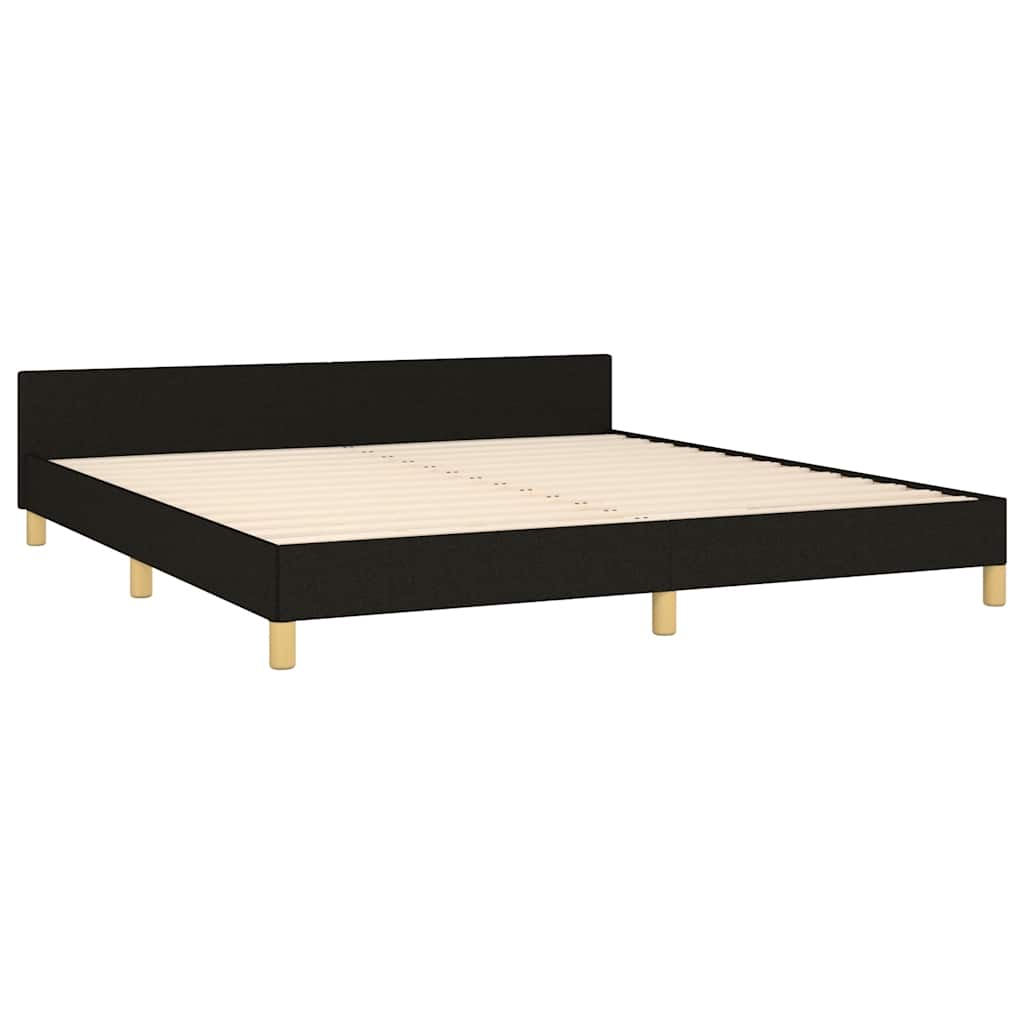 Estrutura de cama sem colchão 160x200 cm tecido preto