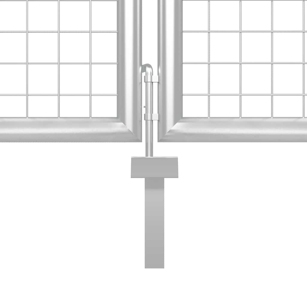 Portão de jardim em aço 500x150 cm prata