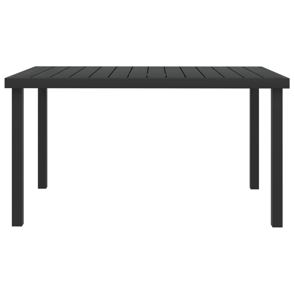 Mesa de jardim 140x90x74 cm alumínio e wpc preto