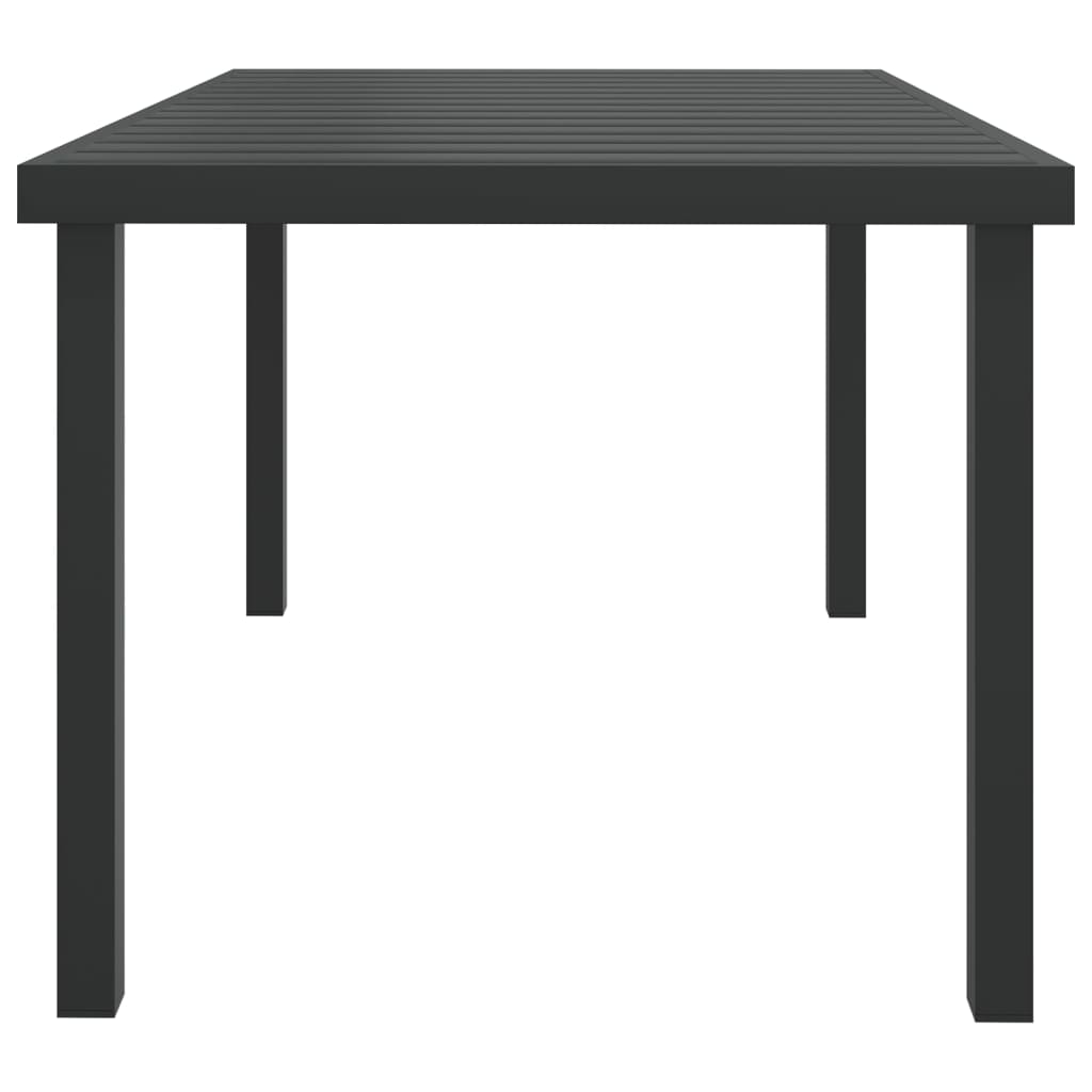 Mesa de jardim 140x90x74 cm alumínio e wpc preto