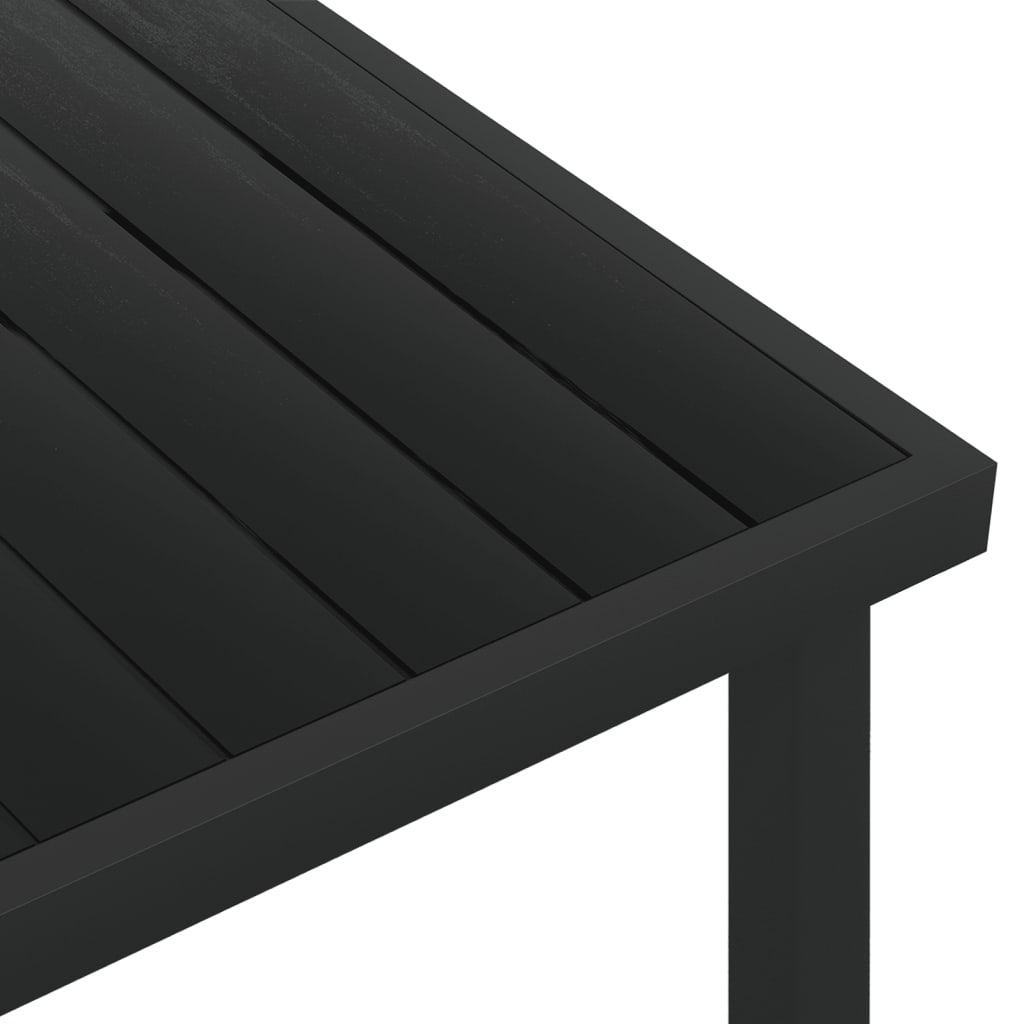 Mesa de jardim 140x90x74 cm alumínio e wpc preto