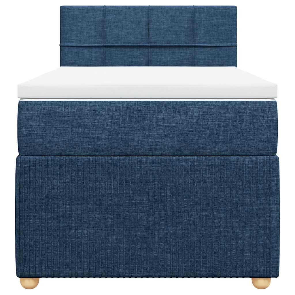 Cama com molas/colchão 80x200 cm tecido azul