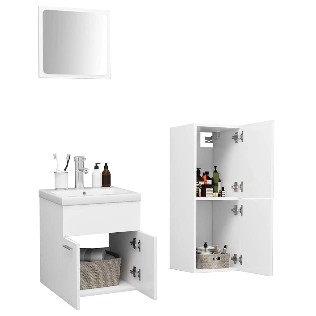 Conjunto de móveis de casa de banho contraplacado branco