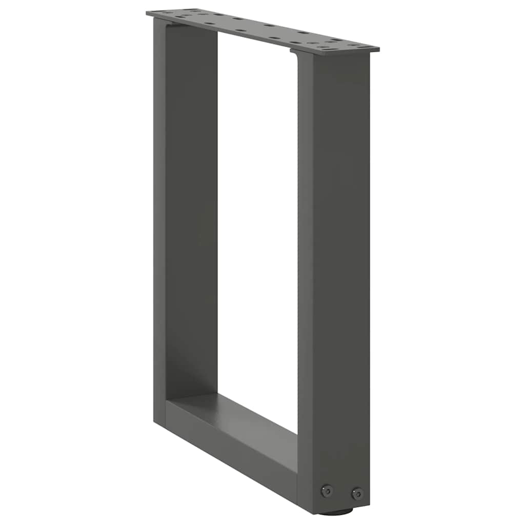 Pés para mesa de centro em forma de u, 2 peças, antracite, 38x(42-43) cm, aço